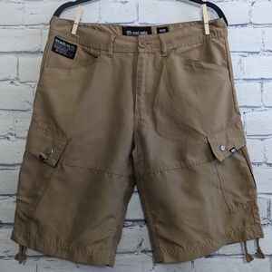 Ecko Unlimited Tan Brown Lightweight Cargo Shorts Men's Size 32